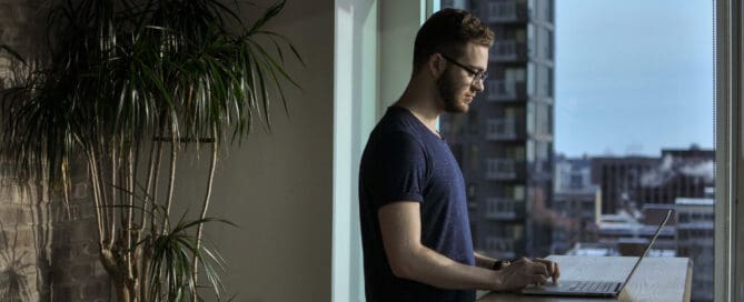 man working laptop