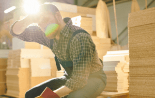 warehouse worker in a hot environment