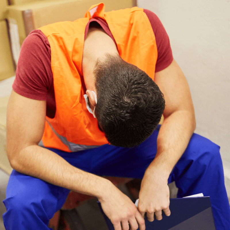 worker experiences signs of heat exhaustion