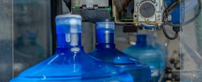 A production line for clean drinking water with sealing machines