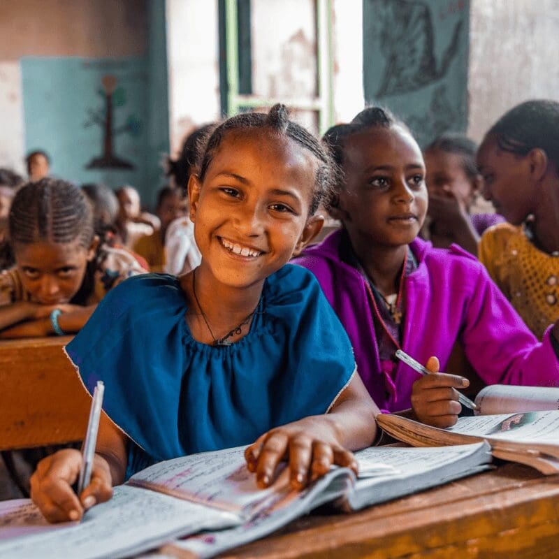 kids studying in classroom